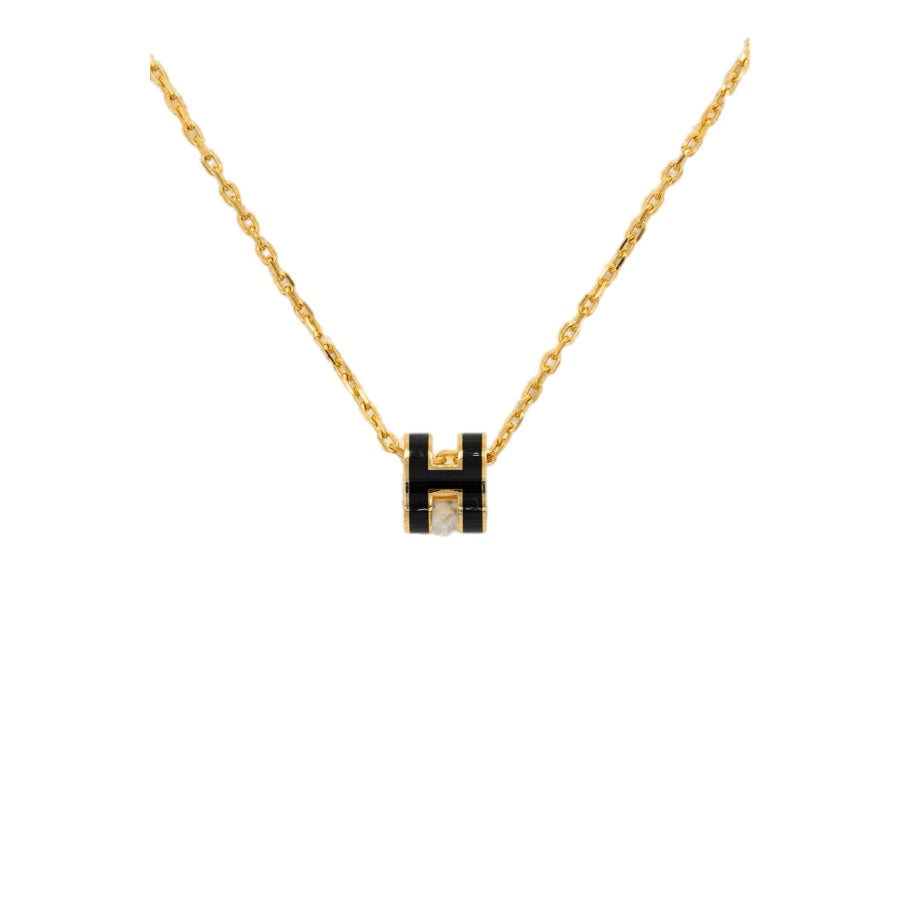Hermes Large H Pop Black GHW Necklace
