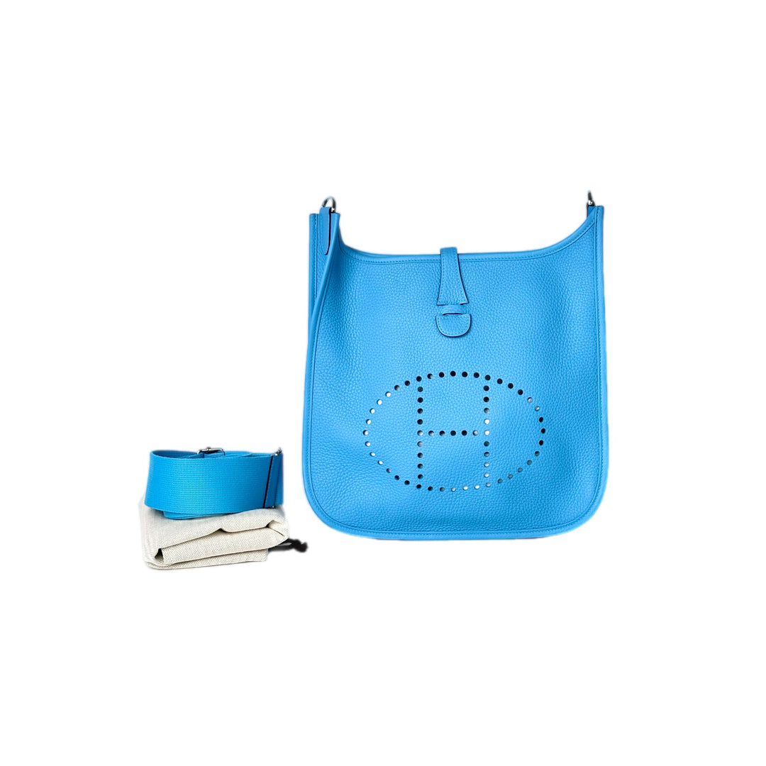 Hermes Evelyne 29cm Bag Blue Togo