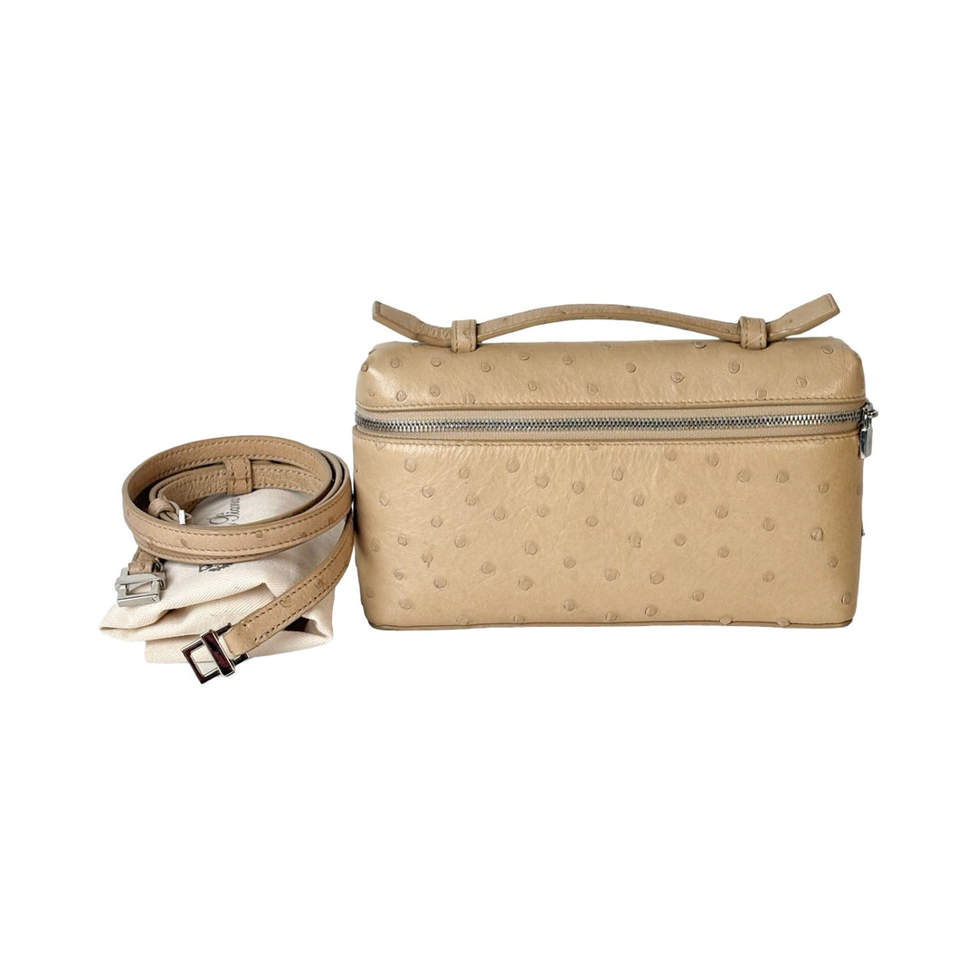 Loro Piana Extra Pocket L19 Pouch Beige Ostrich Bag