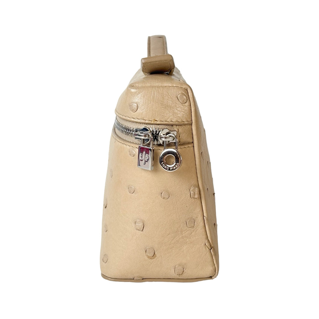 Loro Piana Extra Pocket L19 Pouch Beige Ostrich Bag