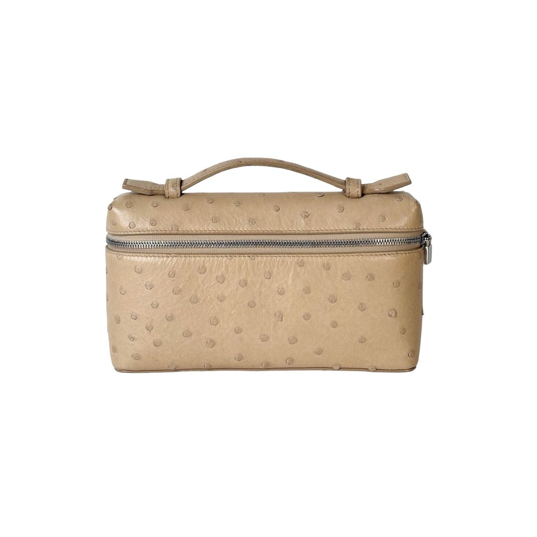 Loro Piana Extra Pocket L19 Pouch Beige Ostrich Bag