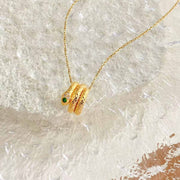 Natural White Sapphie Tsavorite Serpenti Necklace D0.05ct. 18K