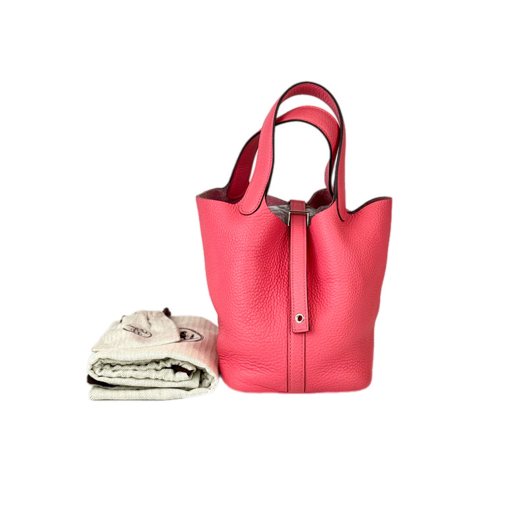 Hermes Picotin 18 Pink TC Leather Bag
