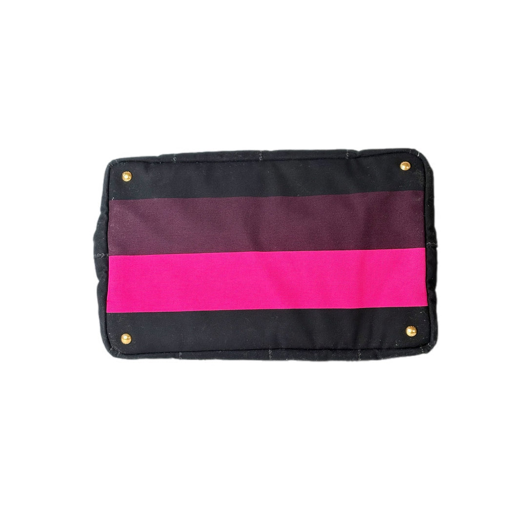 Prada Canvas Tote Bag Pink Burgandy
