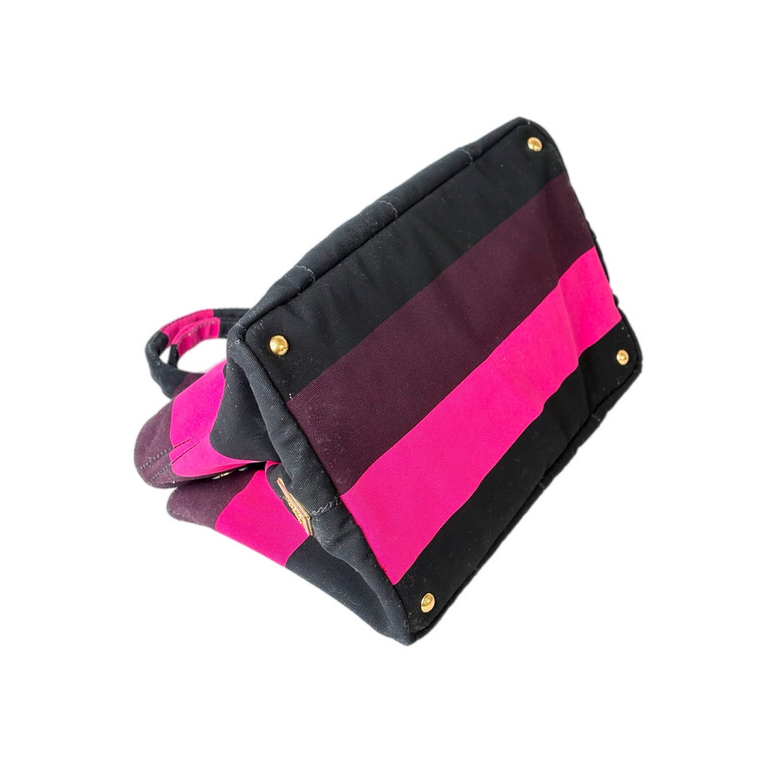 Prada Canvas Tote Bag Pink Burgandy