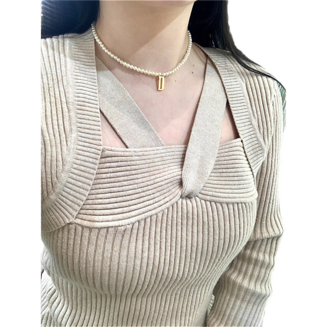 Dior Letter D Pearl Necklace
