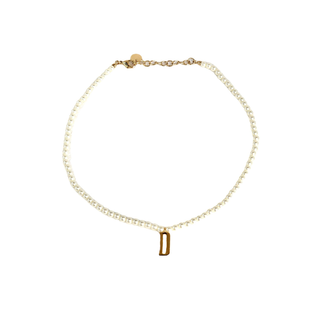 Dior Letter D Pearl Necklace