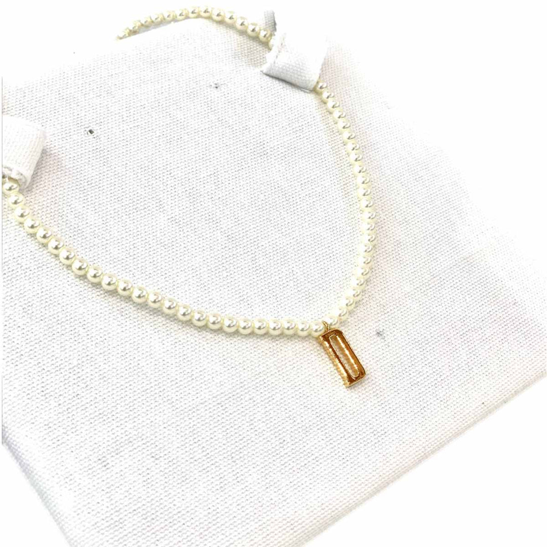 Dior Letter D Pearl Necklace