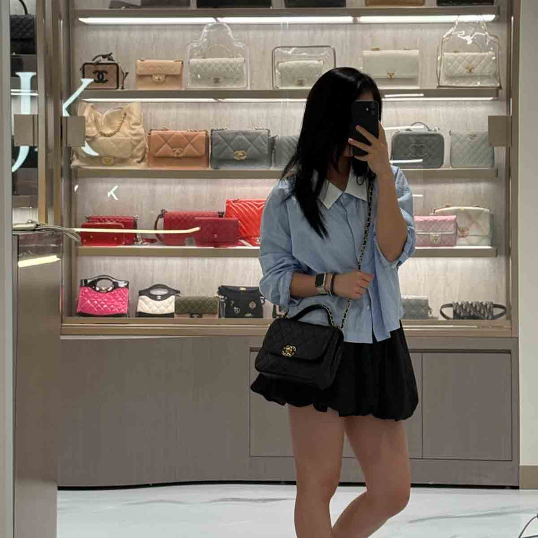Chanel 19 Black Handle Chain Bag
