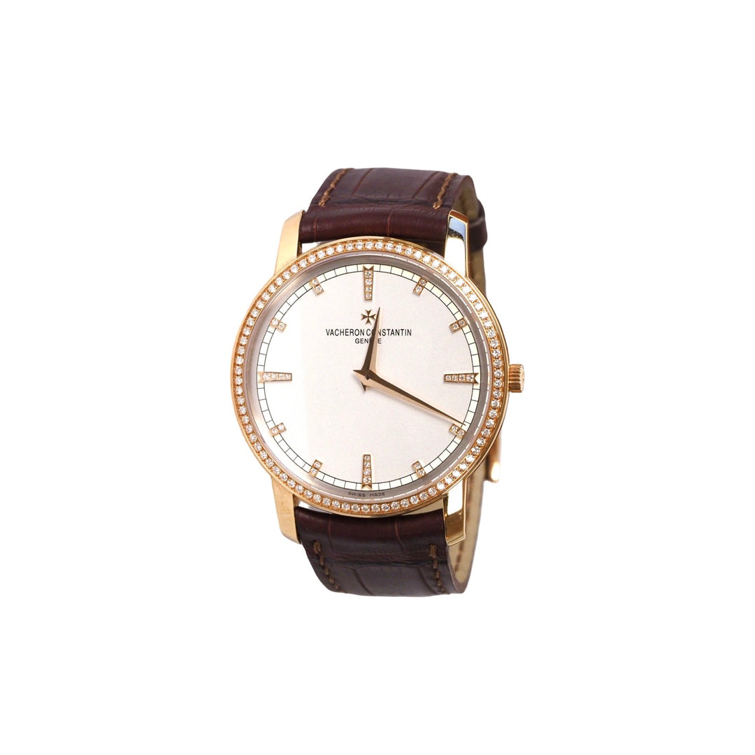 Vacheron Constanin Patrimony 38MM 18k Rose Gold Diamond AutoWatch