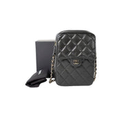 Chanel Caviar Black Phone Case Chain Bag