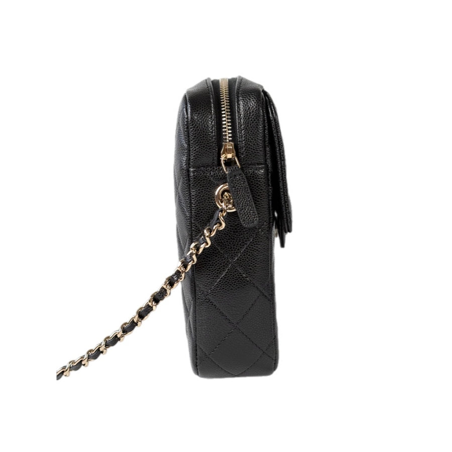 Chanel Caviar Black Phone Case Chain Bag