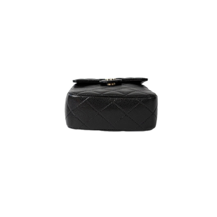 Chanel Caviar Black Phone Case Chain Bag