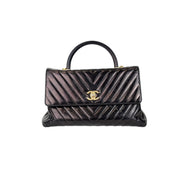 Chanel Coco Handle Black/Gold Medium Aged Calfskin Bag