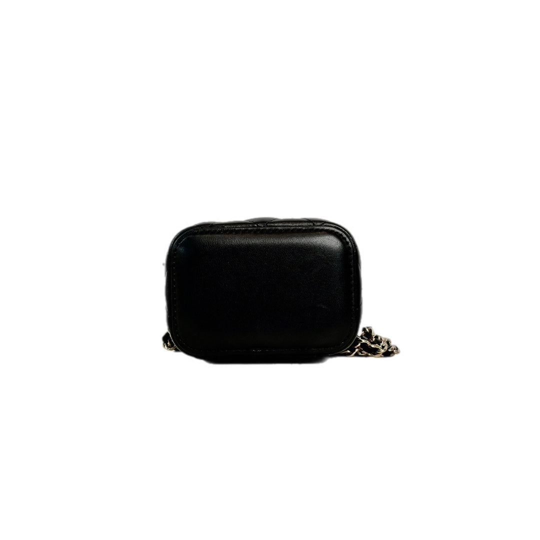 Chanel Black Lambskin Mini Vanity Box with Top Handle