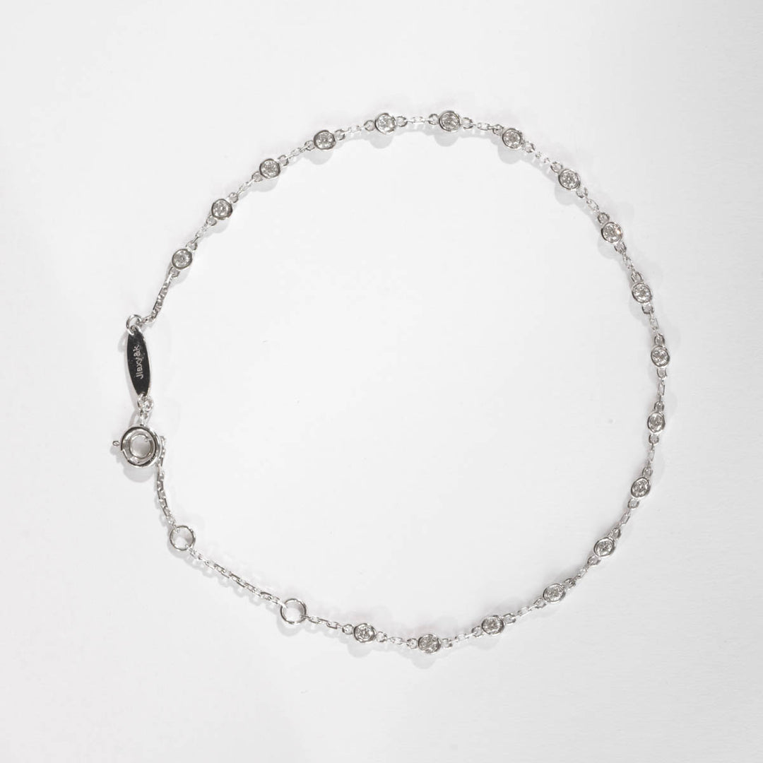 Natural White Diamond Bracelet Babysbreath D0.32ct, 18K Gold