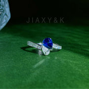 Natural Sapphire Diamond Ring D0.89ct d0.201+0.212ct. 18K