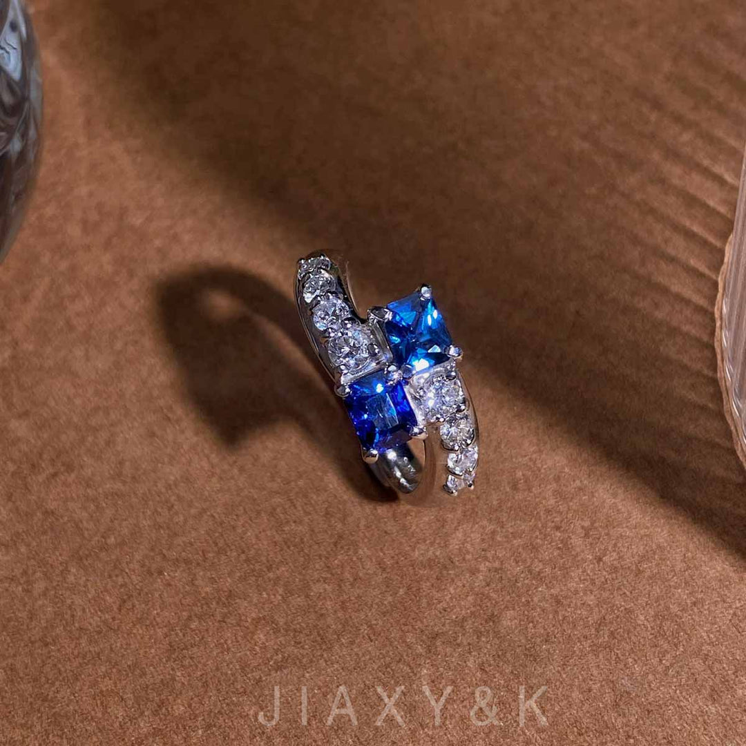 Natural Sri Lanka Sapphire Diamond Ring D1.17ct d0.55ct. PT900