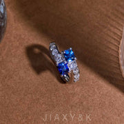 Natural Sri Lanka Sapphire Diamond Ring D1.17ct d0.55ct. PT900