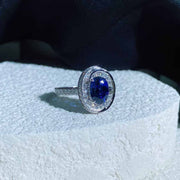 Natural Blue Sapphire Ring D2.06ct d0.66ct 18K, Sri Lanka Royal Blue