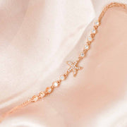 Natural White Diamond Starfish Bracelet D0.072ct, 18K Gold