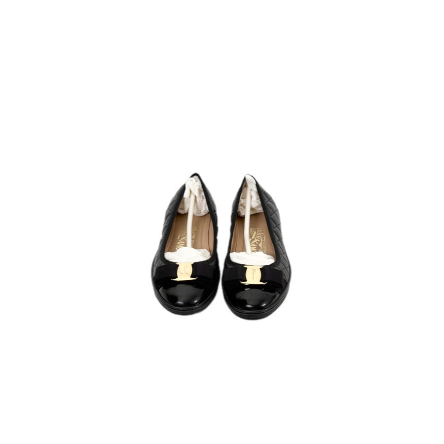 Ferragamo Black Flat Shoes #7
