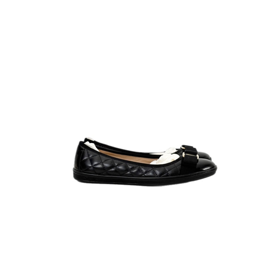 Ferragamo Black Flat Shoes #7