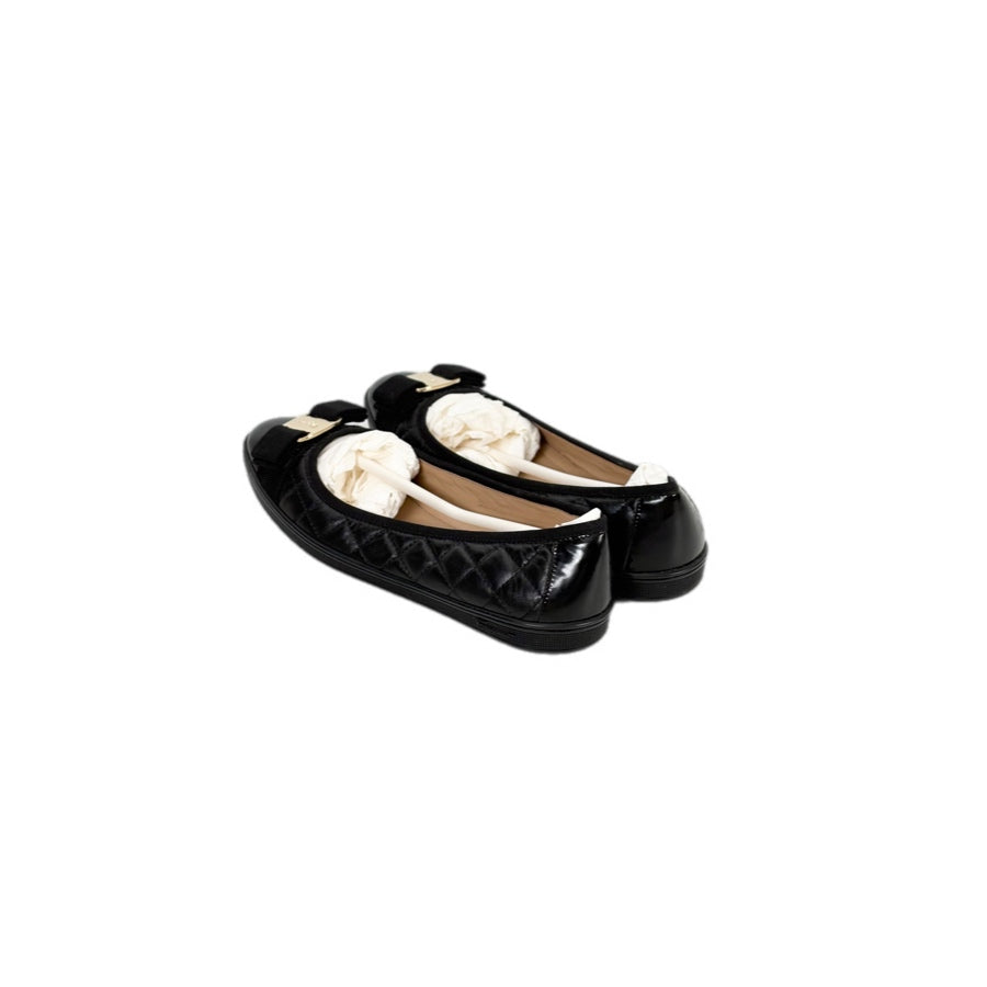 Ferragamo Black Flat Shoes #7