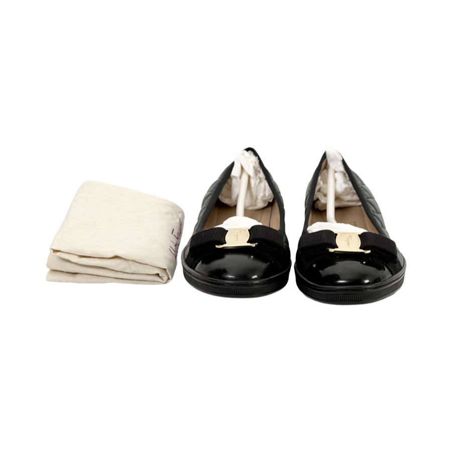 Ferragamo Black Flat Shoes #7