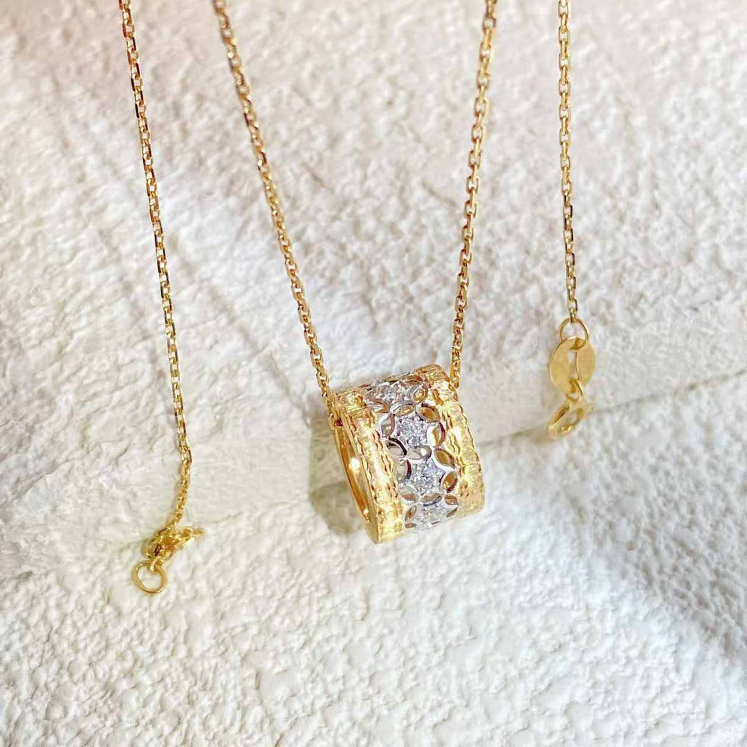Natural White Diamond Round Necklace D0.24c,18K