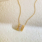 Natural White Diamond Round Necklace D0.24c,18K