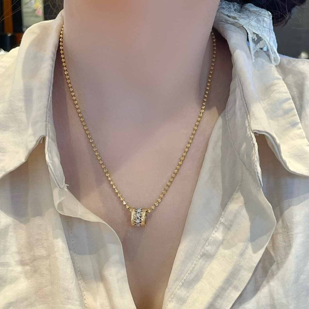 Natural White Diamond Round Necklace D0.24c,18K