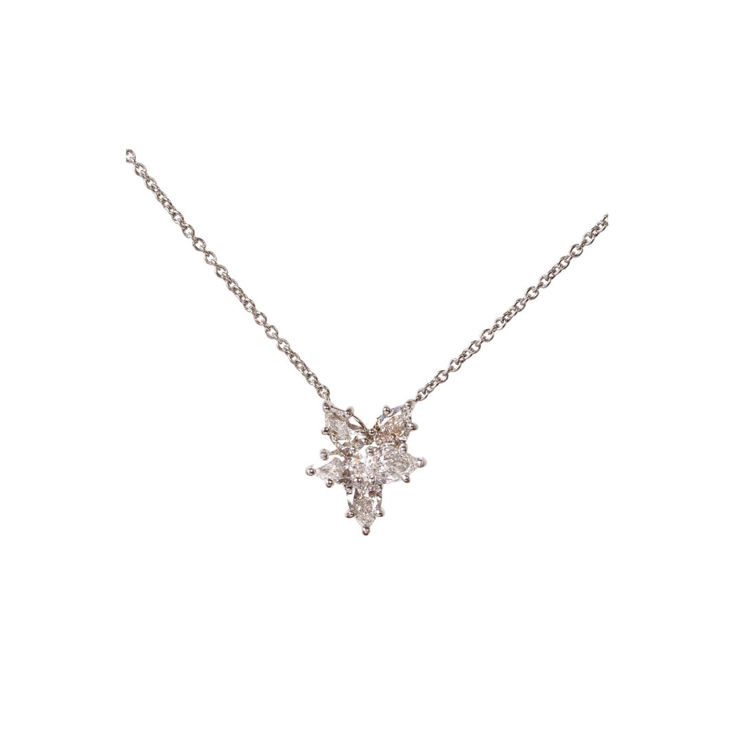 Harry Winston Cluster Pt950 Diamond Necklace