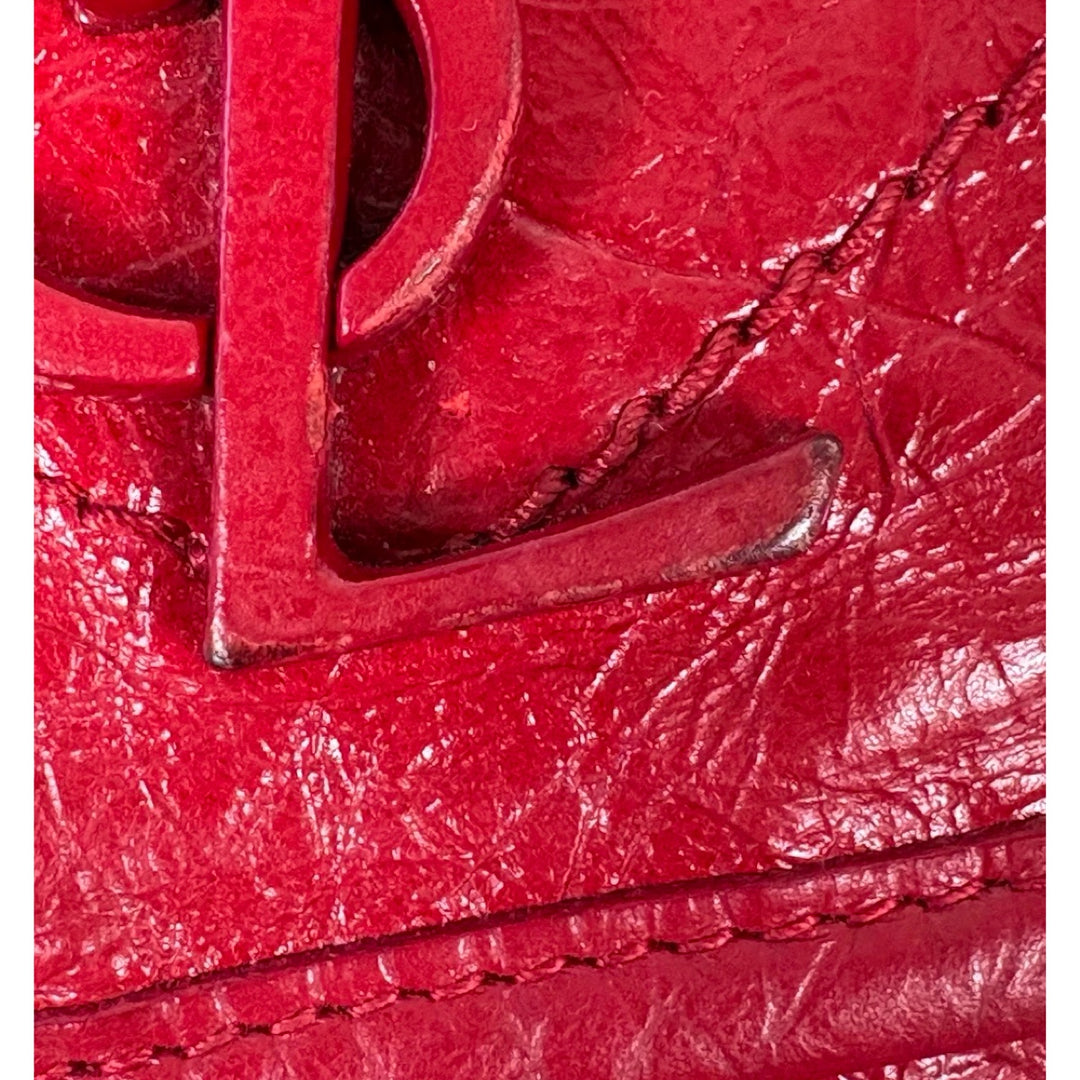 Pre-owned YSL Niki Medium 27.9cm Red Waxy Calfskin Bag - photo 10