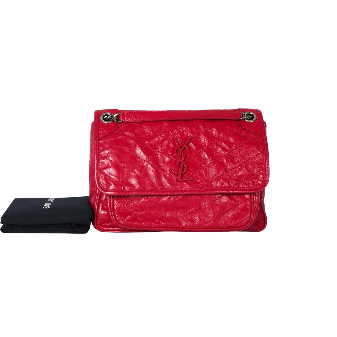 Pre-owned YSL Niki Medium 27.9cm Red Waxy Calfskin Bag - photo 2