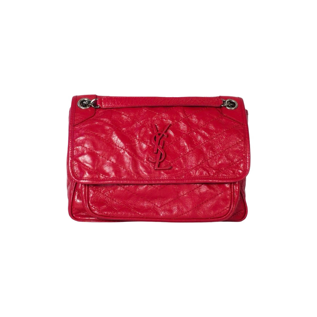 Pre-owned YSL Niki Medium 27.9cm Red Waxy Calfskin Bag