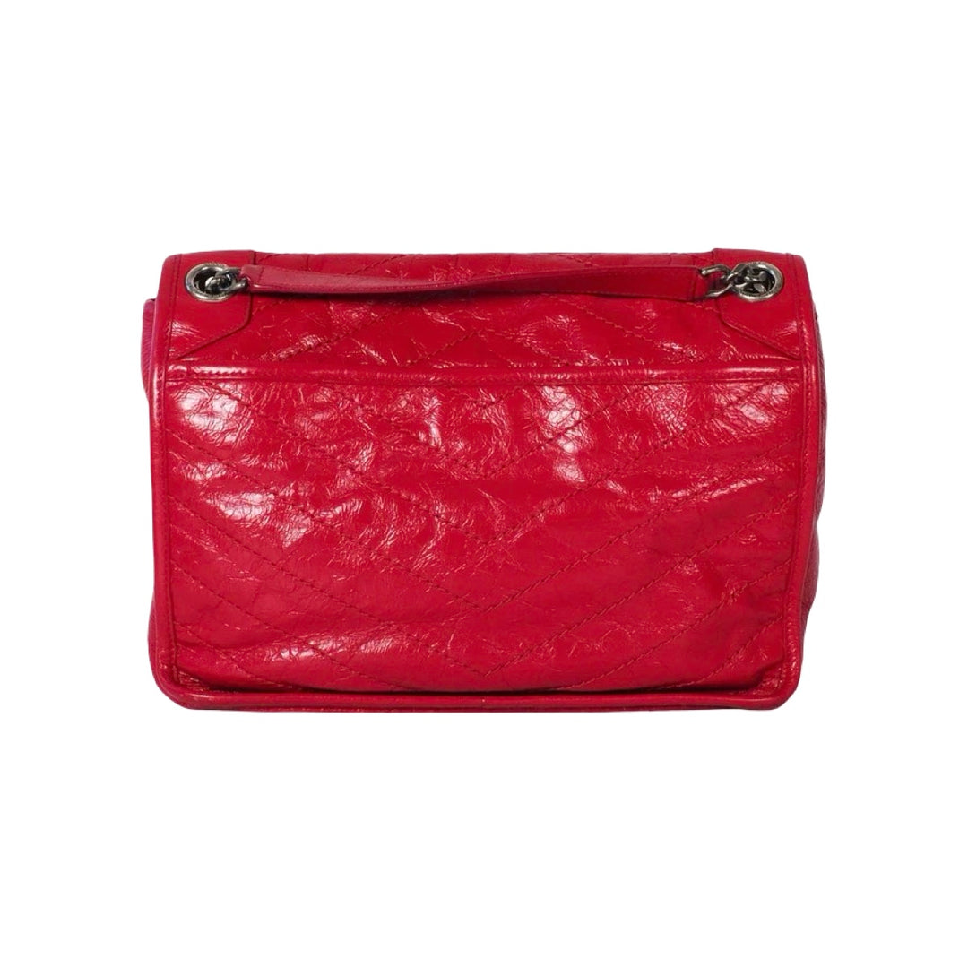 Pre-owned YSL Niki Medium 27.9cm Red Waxy Calfskin Bag - photo 3