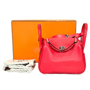 Hermes Lindy Mini Red Silver Swift