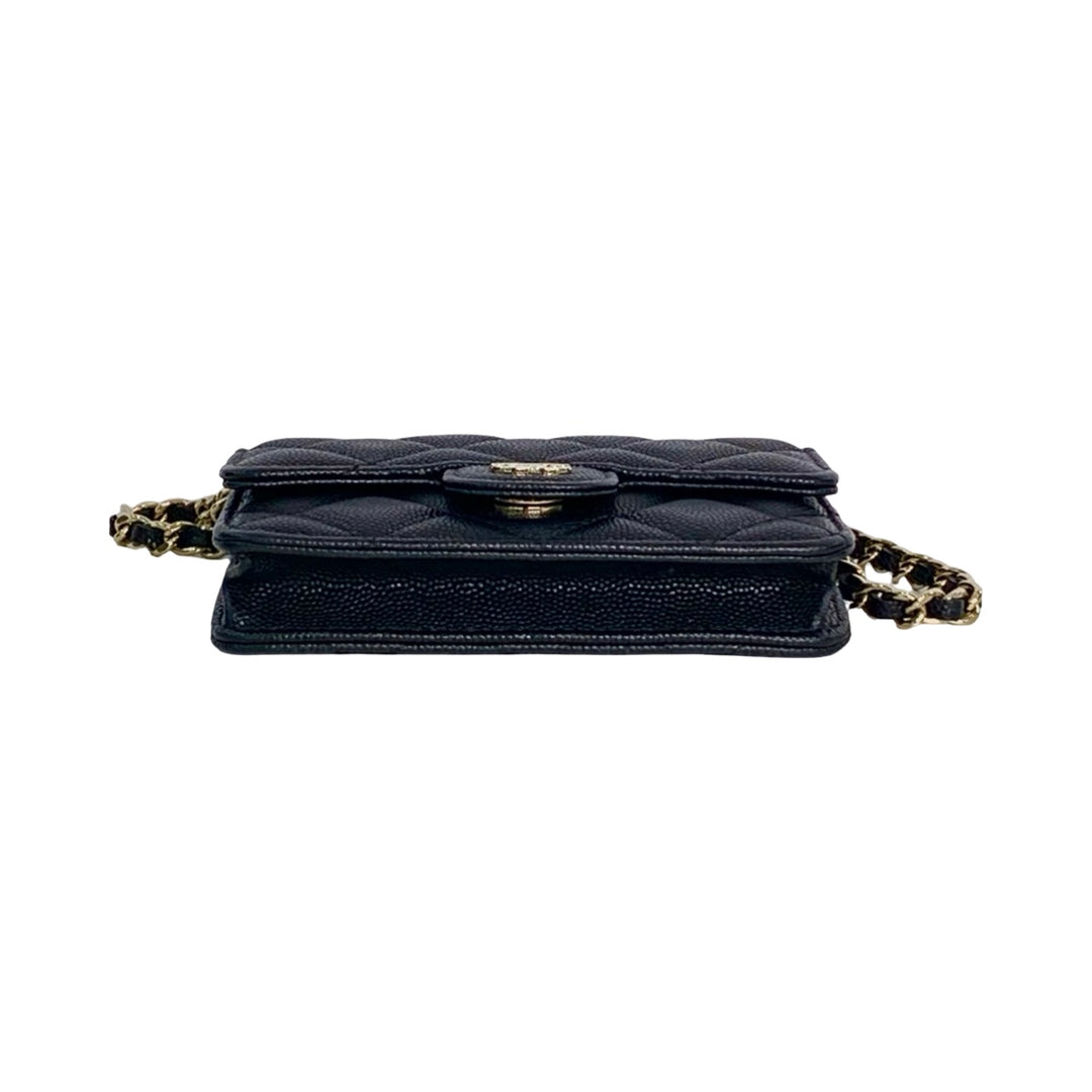 Chanel Caviar Flap Card Holder Chain Bag