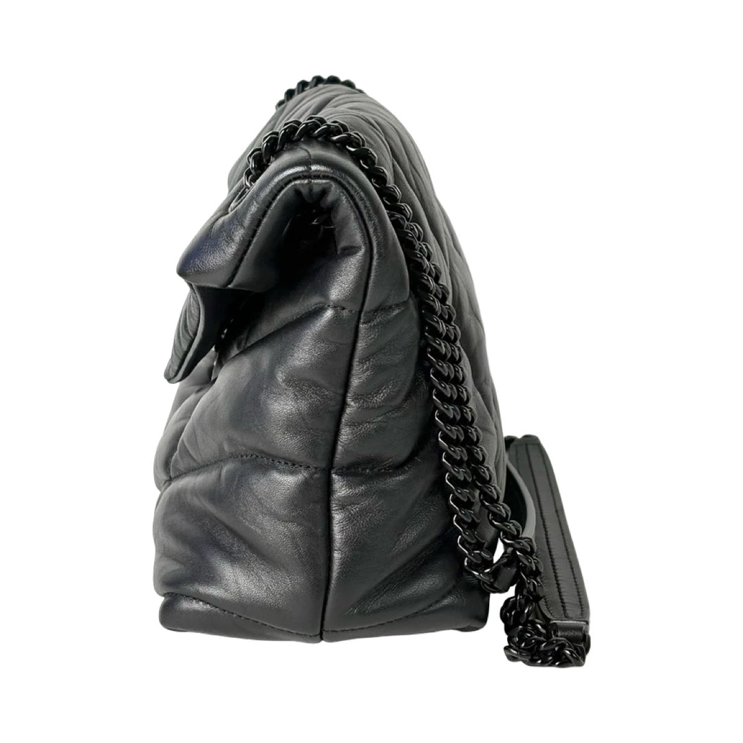 Pre-owned YSL Loulou Small So Black Bag in Lambskin - photo 5