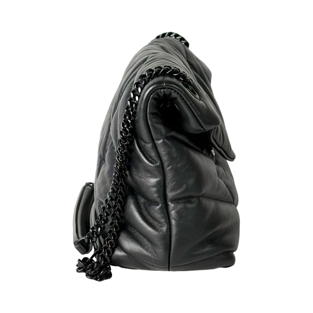 Pre-owned YSL Loulou Small So Black Bag in Lambskin - photo 4