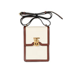 Pre-owned Burberry Canvas Phone Strap Bag in Brown, White