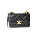 Pre-owned Chanel Classic Flap Mini Bag in Black Lambskin