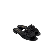 Chanel Black Bow Sandals 37C