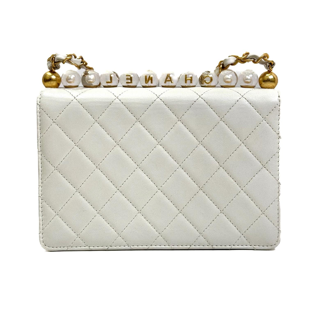 Chanel White Pearl Flap Bag