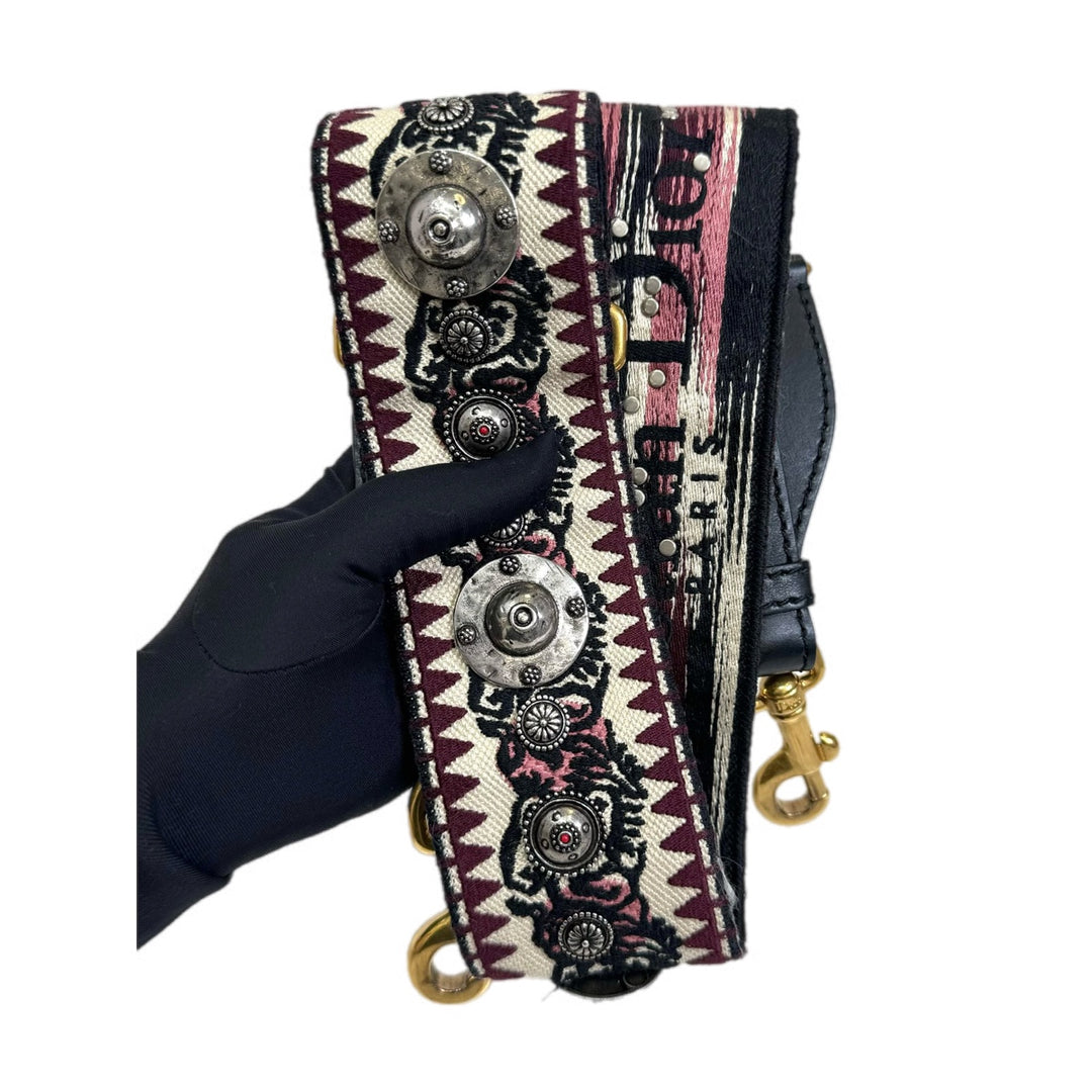 Dior Burgundy Saddle Mini Bag with Strap