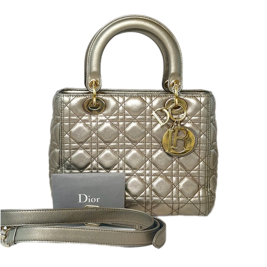 Dior Metallic Lady Dior Medium Bag