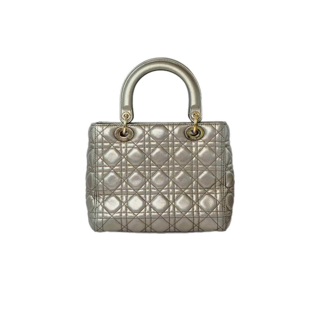 Dior Metallic Lady Dior Medium Bag