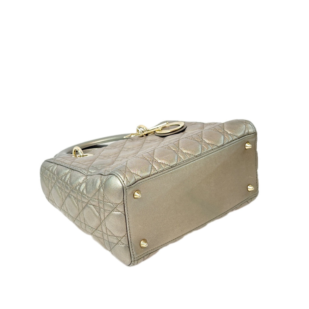 Dior Metallic Lady Dior Medium Bag