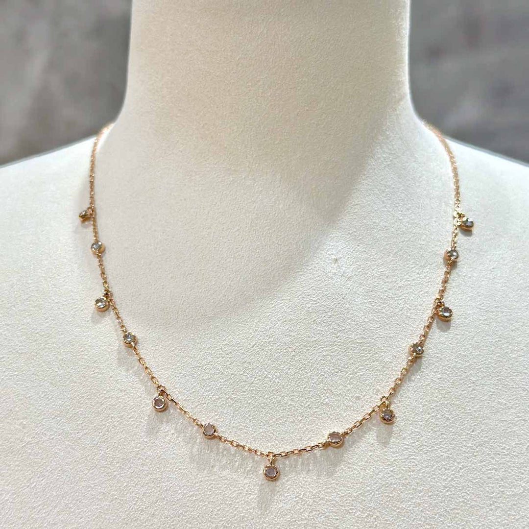 Natural White Diamond Necklace RG D0.26ct 18K